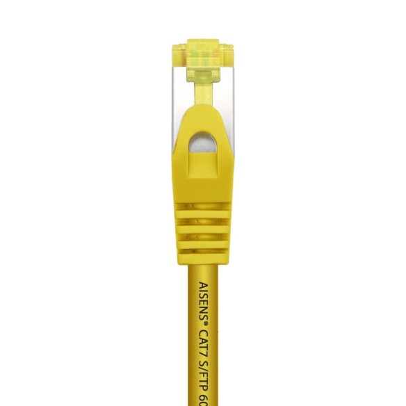 AISENS Cable De Red Latiguillo RJ45 LSZH Cat.7 600 MHz S FTP PIMF AWG26, Amarillo, 25 cm