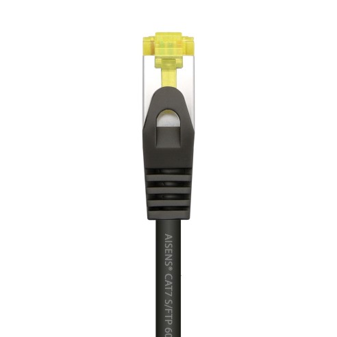 AISENS Cable De Red Latiguillo RJ45 LSZH Cat.7 600 MHz S FTP PIMF AWG26, Negro, 1.0 m