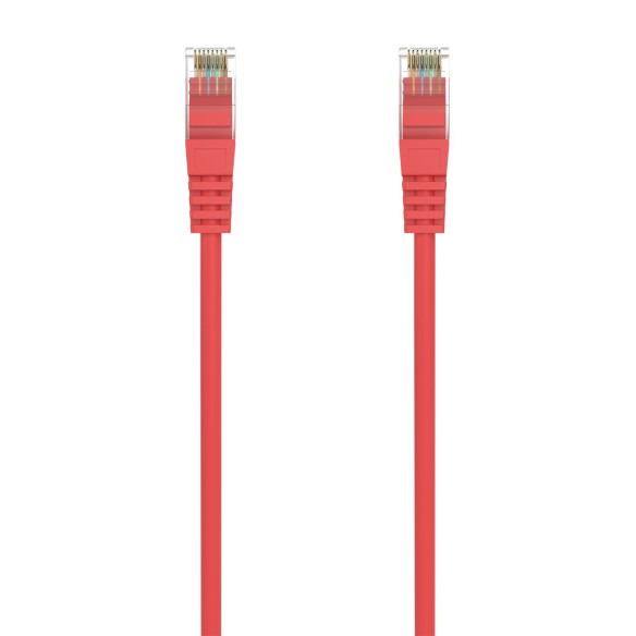 AISENS Cable de Red Latiguillo RJ45 LSZH Cat.6A 500 Mhz UTP AWG24, Rojo, 0.5M