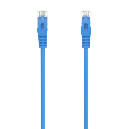 AISENS Cable de Red Latiguillo RJ45 LSZH Cat.6A 500 Mhz UTP AWG24, Azul, 1.0M