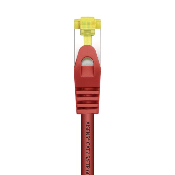 AISENS Cable De Red Latiguillo RJ45 LSZH Cat.7 600 MHz S FTP PIMF AWG26, Rojo, 0.5 m