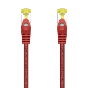 AISENS Cable De Red Latiguillo RJ45 LSZH Cat.7 600 MHz S FTP PIMF AWG26, Rojo, 0.5 m