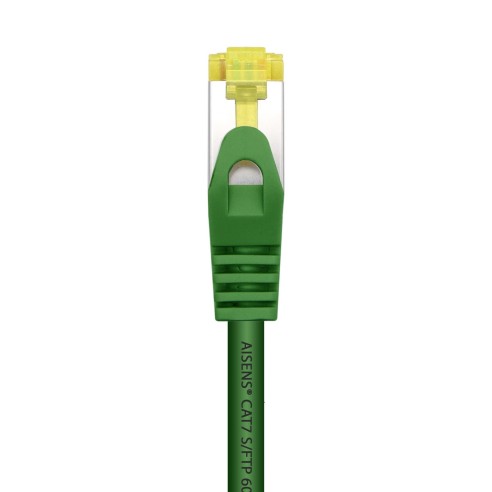 AISENS Cable De Red Latiguillo RJ45 LSZH Cat.7 600 MHz S FTP PIMF AWG26, Verde, 1.0 m