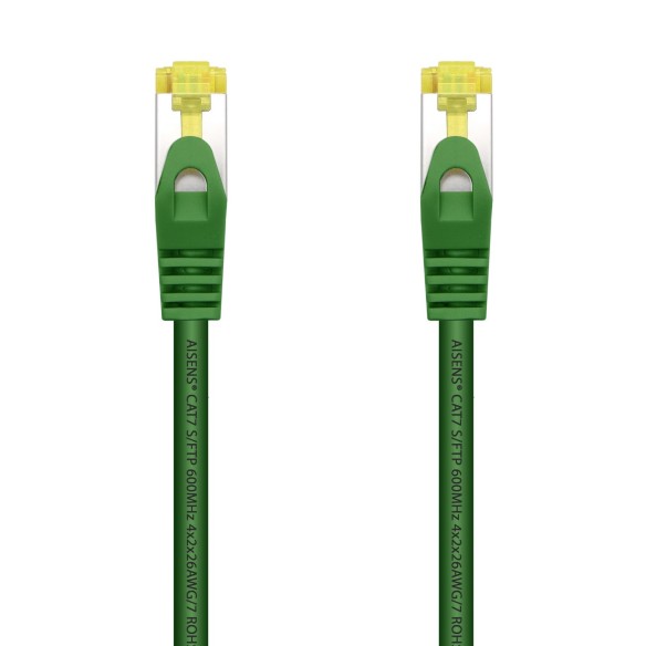 AISENS Cable De Red Latiguillo RJ45 LSZH Cat.7 600 MHz S FTP PIMF AWG26, Verde, 1.0 m