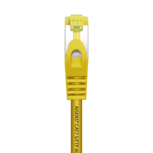 AISENS Cable De Red Latiguillo RJ45 LSZH Cat.7 600 MHz S FTP PIMF AWG26, Amarillo, 0.5 m