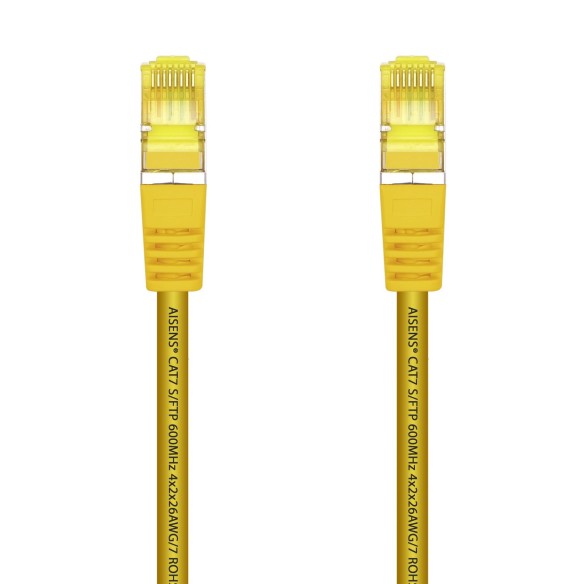 AISENS Cable De Red Latiguillo RJ45 LSZH Cat.7 600 MHz S FTP PIMF AWG26, Amarillo, 1.0 m