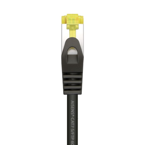 AISENS Cable De Red Latiguillo RJ45 LSZH Cat.7 600 MHz S FTP PIMF AWG26, Negro, 0.5 m